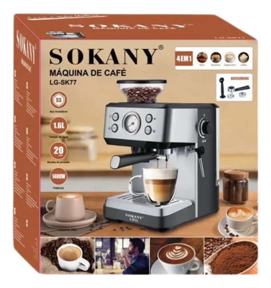 Cafetera Espresso Sokany LG-SK77 (4 en 1)